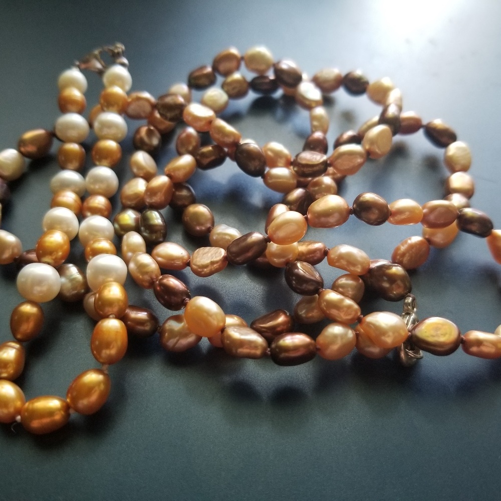 Freshwater Pearl Necklace & Bracelet w/ Sterling